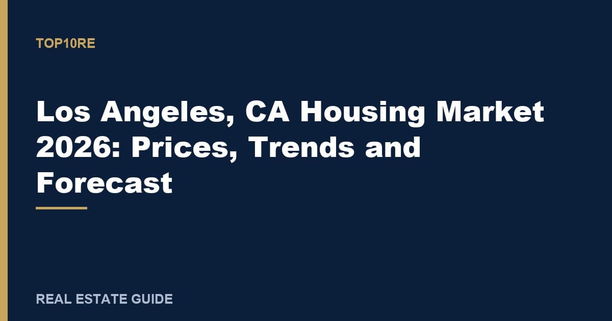 Los Angeles, CA Housing Market 2026: Prices, Trends and Forecast