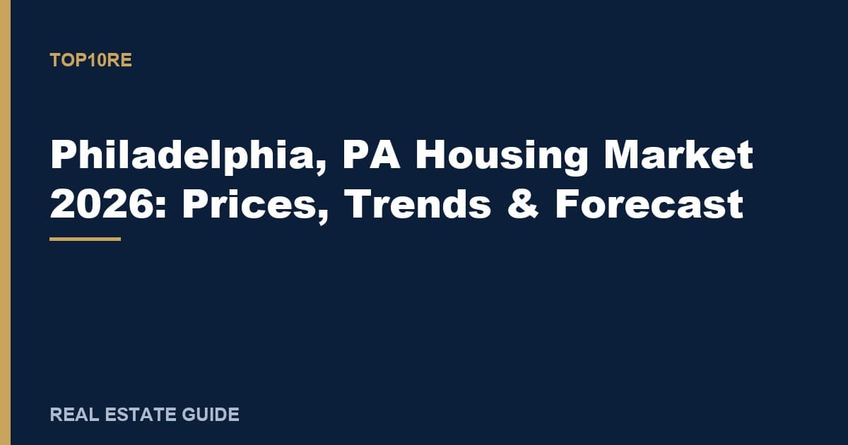 Philadelphia, PA Housing Market 2026: Prices, Trends & Forecast